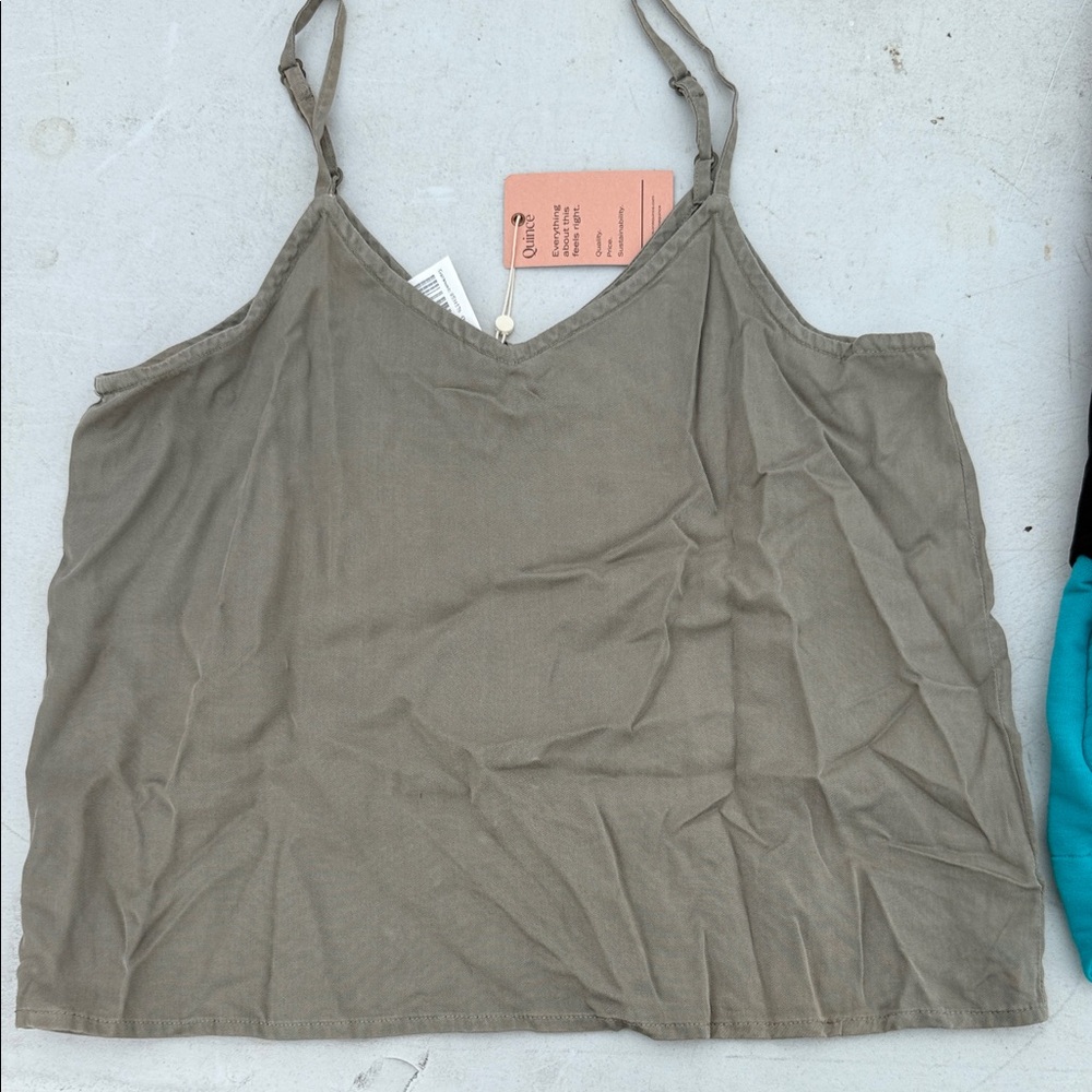 Quince Olive Camisole Top size L new